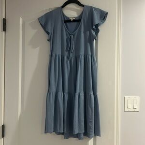 blue flowy dress